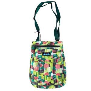Kavu Crossbody Bag Purse Green Canvas Colorful Small Medium Outdoor Hiking